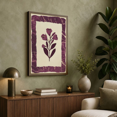 Framed Purple Bloom Botanical - Wrapped Canvas