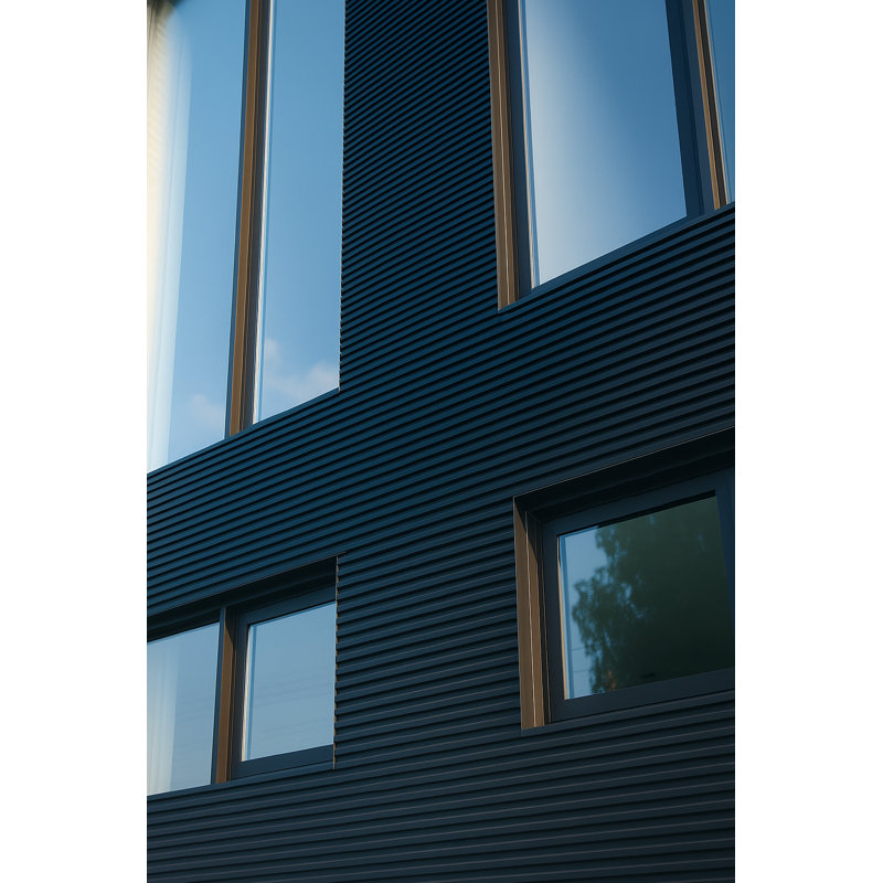 106" x 8.5" Outdoor European Siding System Composite Board Panelling, Weatherproof and UV-Resistant , Black