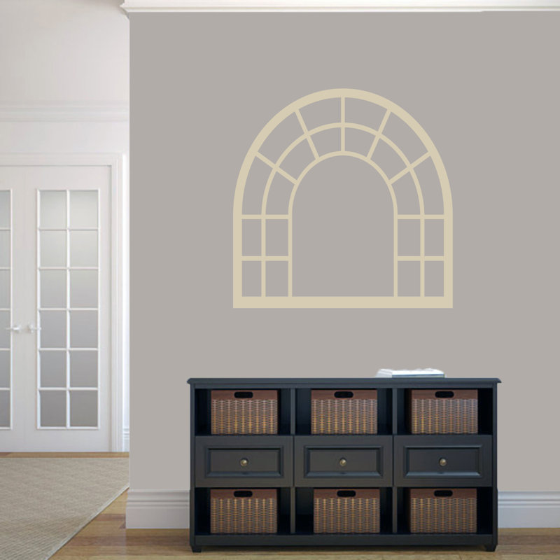 Décalcomanie murale cadre de fenêtre arched, Beige clair