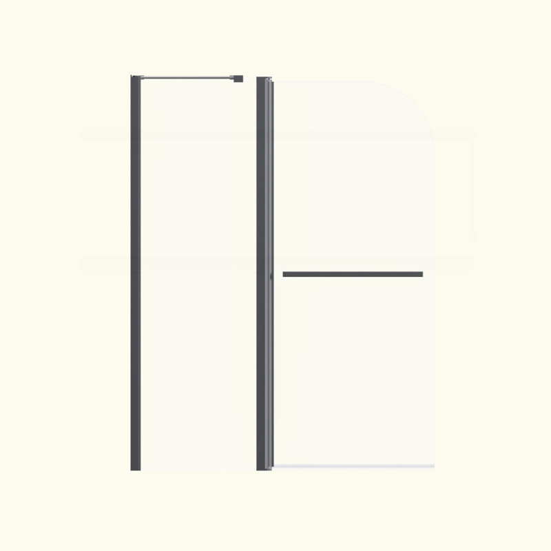 43 In. W * 58 In. H Frameless Folding Shower Doors For Bathtub, 1/4" (6Mm) Thick SGCC Tempered Glass Door, Bathroom Pivot Tub Glass Door