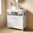Freestanding Bathroom Cabinet, Under Sink Cabinet Vanity Unit Bathroom Cabinet with 2 Doors, White