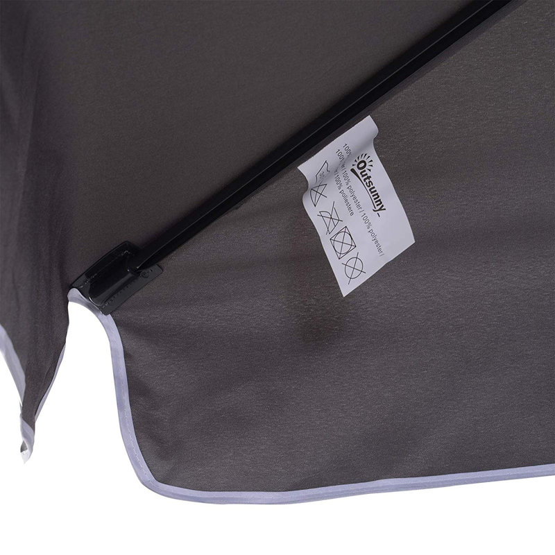 Oley 2m x 1.3m Rectangular Traditional Parasol, Grey
