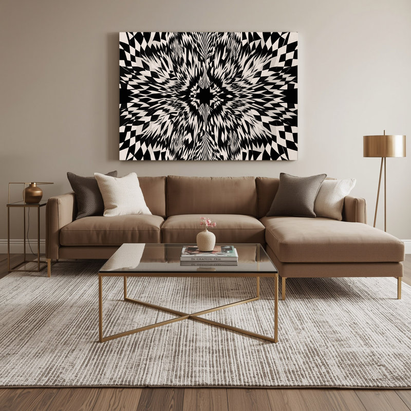 Op Art 1 Black Canvas Wall Art, 20" H x 24" W