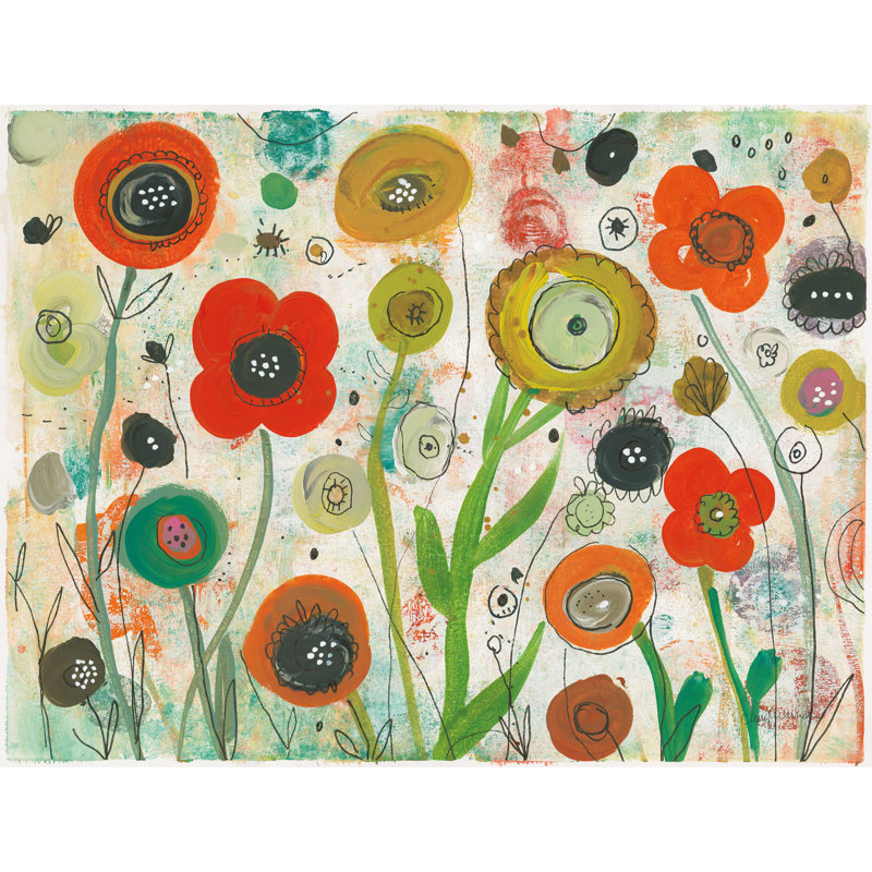 «Abstract Garden I» par Cheryl Warrick - reproduction sur toile, H 12 po x l 16 po