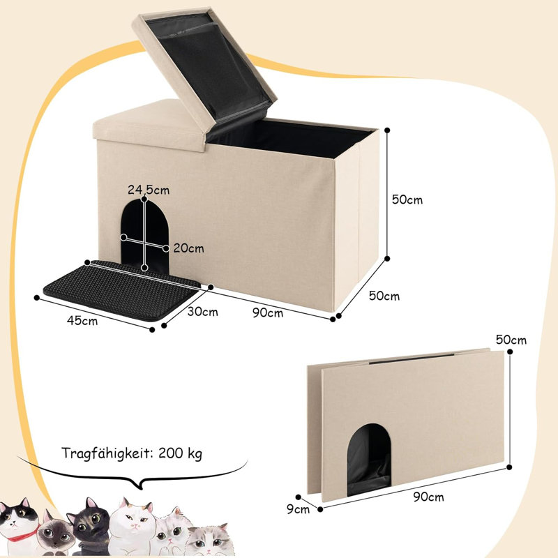 Litter Box Enclosure, Beige