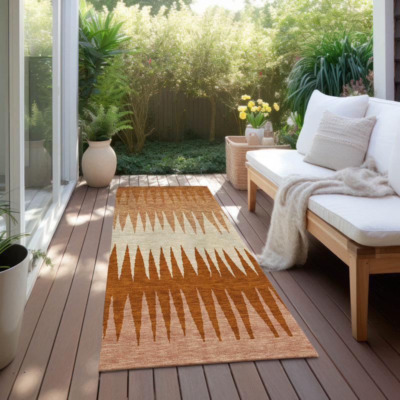 Malek Indoor/Outdoor Area Rug with Non-Slip Backing, Runner 2'3" x 7'6"