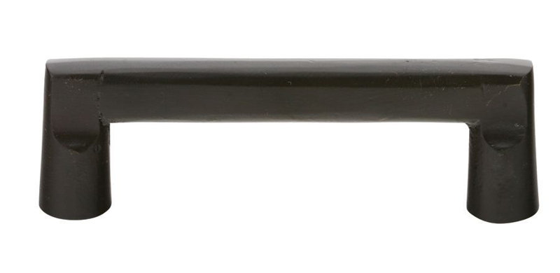 Emtek Sandcast Bronze Rail Cabinet Pull, Flat Black Bronze Patina, 6"