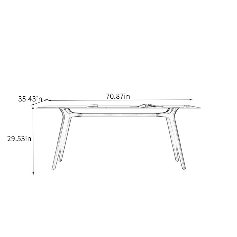 Table de salle à manger moderne et minimaliste., H 29,53 po x L 70,87 po x l 35,43 po