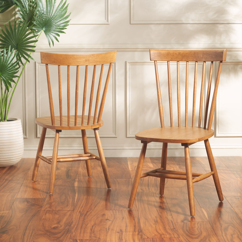 Matanna 17.3'' H Oak Solid Wood Side Chair, Walnut