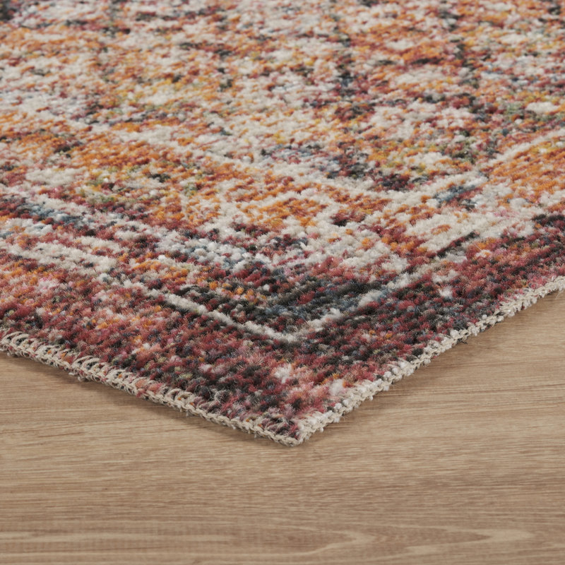 Parisa Modern Living Room Rug Washable Polypropylene Area Rug with 2mm Cut Pile and Cotton Backing Stylish Low-Pile Indoor Carpet for Bedroom - Hallway, Multi Colour-Lattice