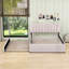 Lit plateforme tapissier Teddy avec lit gigogne simple et lumières DEL-376367947-376367944
