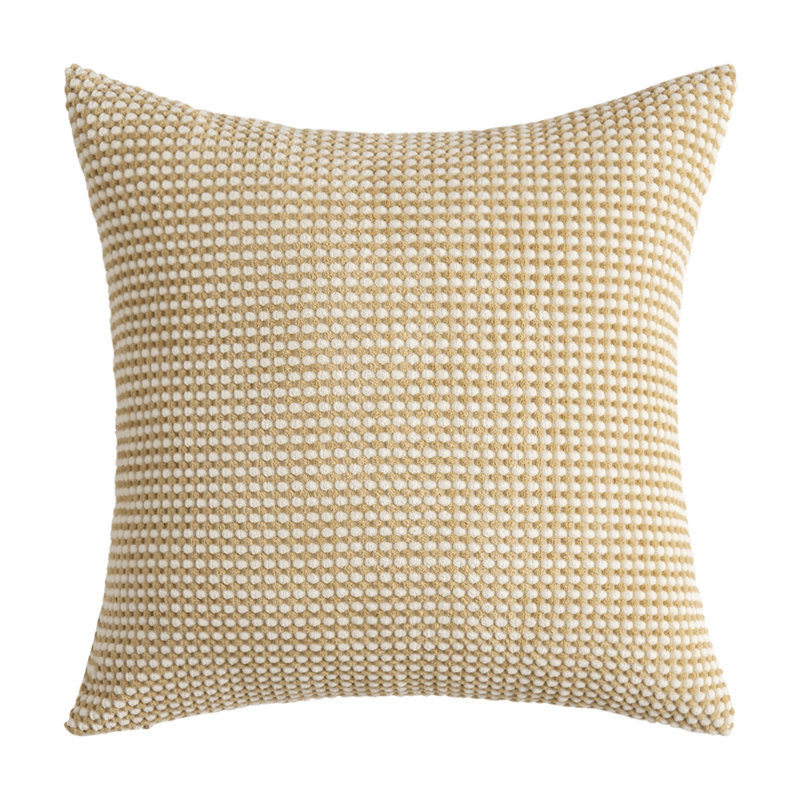 Geometric Cotton Blend Reversible Throw Pillow, Cream, 18"H x 18"W, Pillow Cover Only - No Insert