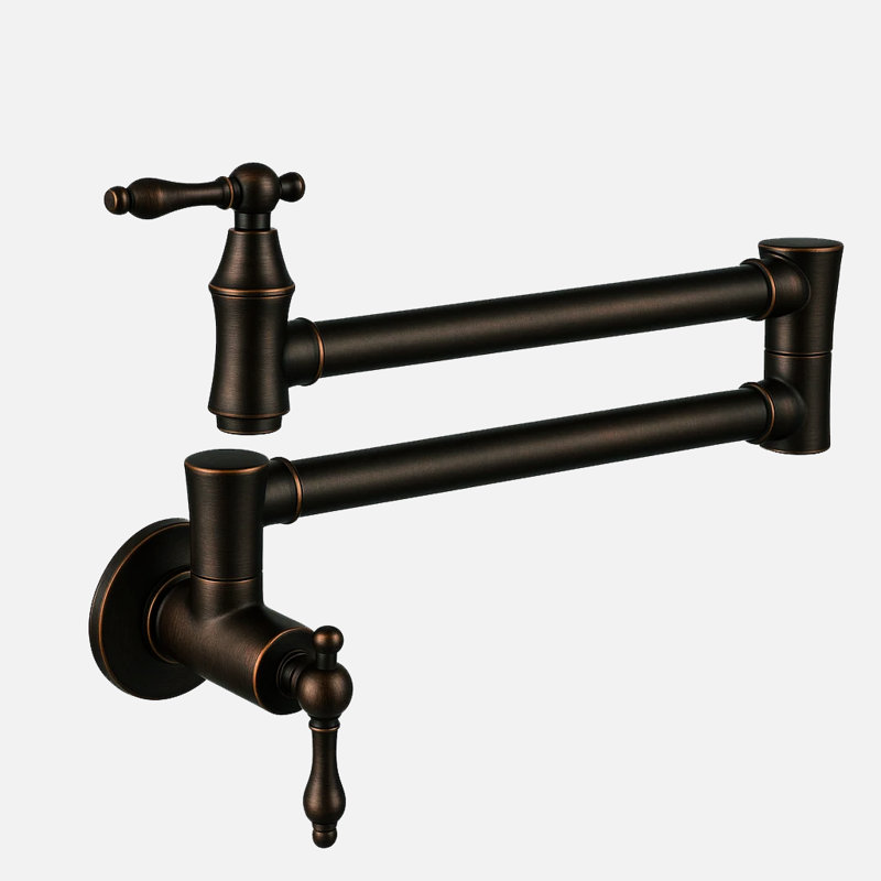 S6112XI Sumerain Dual Handle Kitchen Sink Faucet Pot Filler,Single Hole Wall Mount Kitchen Faucet with Dual Swing Joints
