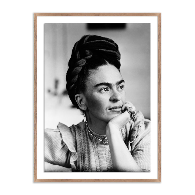 Frida Kahlo Print by Getty Images, Dark Brown Framed, 40" H x 30" W x 2.5" D