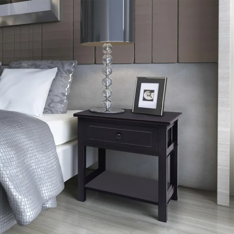 Gammage 40 cm W Bedside Table, Black