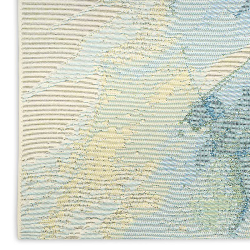 Nourison Color Splash 7'10" x 9'10" Ivory Blue Modern Rug, Rectangle 9' x 12'