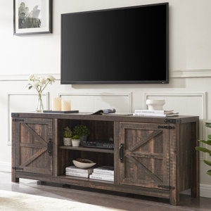 Laquela Farmhouse TV Stand for TVs Up to 75“, Wood Barn Door Media Console Table.  ( incomplete box 1/2) 