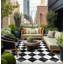 Rikst Geometric Vinyl Machine Printed Indoor / Outdoor Area Rug-1839554873