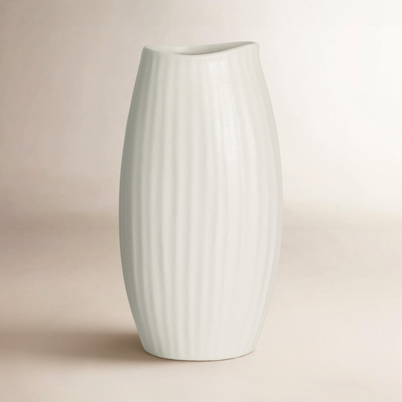 Vase de table en céramique Ruebin, Blanc