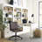 Faux Leather Mid Back Swivel Computer Task Desk Chair-101109633-91696634
