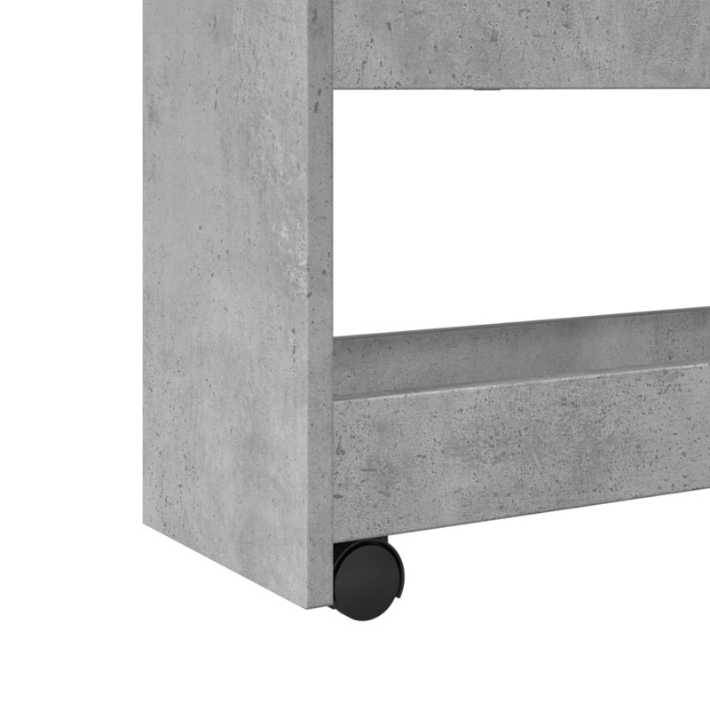 Wood Bar Cart, Concrete Grey