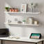 Ensemble de 6 tablettes murales blanches de 6 pièces de 23,6 pouces de long, convenant à divers espaces, simples et polyvalentes, combinant décoration et rangement-1337992431