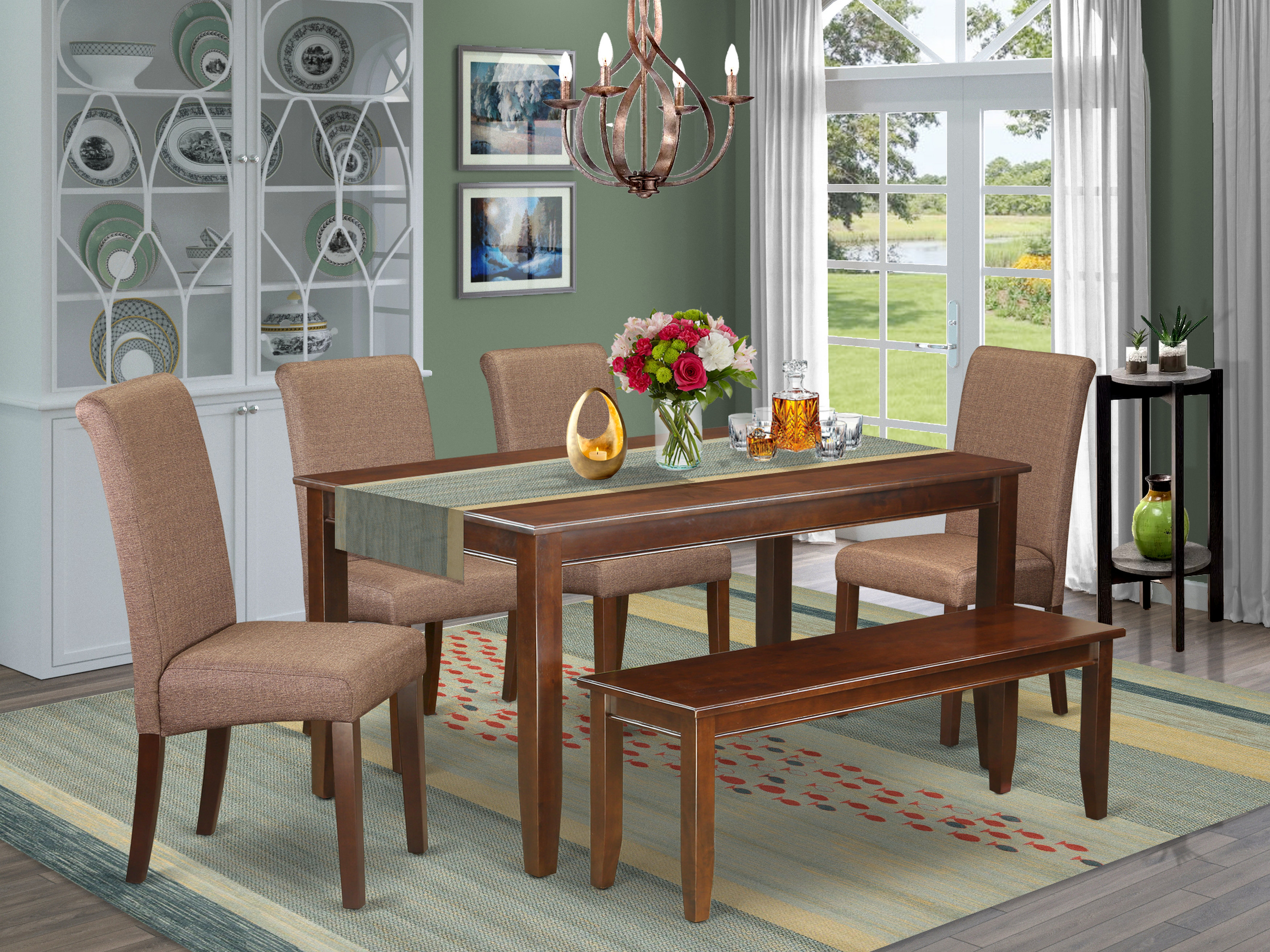 Winston Porter Caroyln Kitchen Table 6 Piece Solid Wood Dining Set - Wayfair Canada
