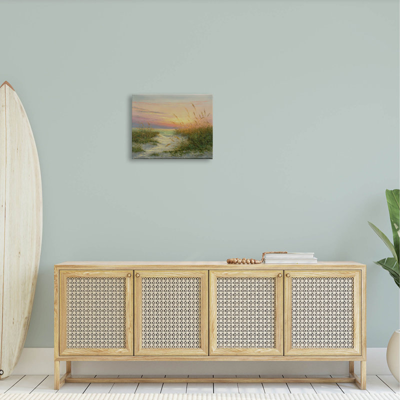 «Sunset Beach Path Reeds», art mural par Martin Figlinski, H 16 po x l 20 po x P 1,5 po