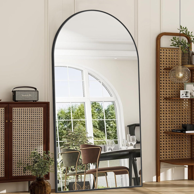 Grand miroir pleine grandeur avec 3 modes de fixation, 71 po x 32 po, Noir