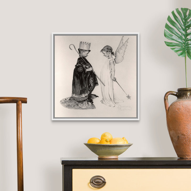 Art mural sur toile, Cadre flottant blanc, H 22 po x l 22 po x P 1,75 po