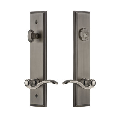Carré Tall Plate Complete Entry Set with Single Cylinder Deadbolot and Bellagio Lever