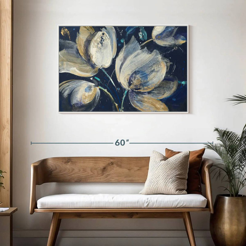 Midnight Garden, Floating Frame White, 43" X 29"