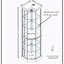 Armoire d'angle vitrée avec tablettes réglables-1809132864