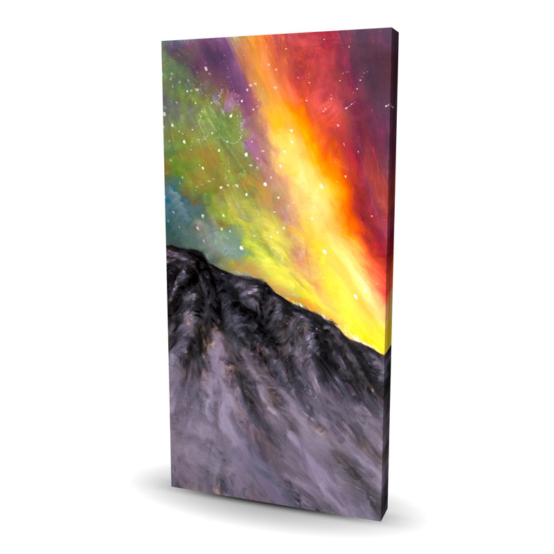 Aurora Borealis in the Mountain - Office Canvas for Home Decor, 48" H x 16" W