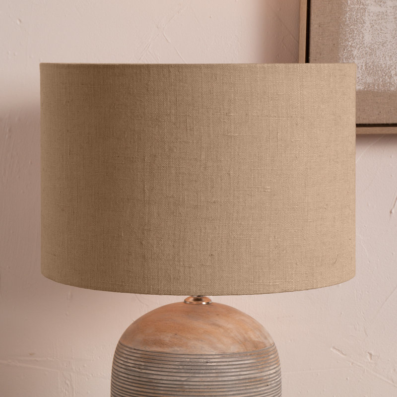 Edward 30 cm H Drum Lamp Shade ( Slip-On ), Brown