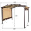 11 pi. L 9 pi. Pergola en métal avec auvent