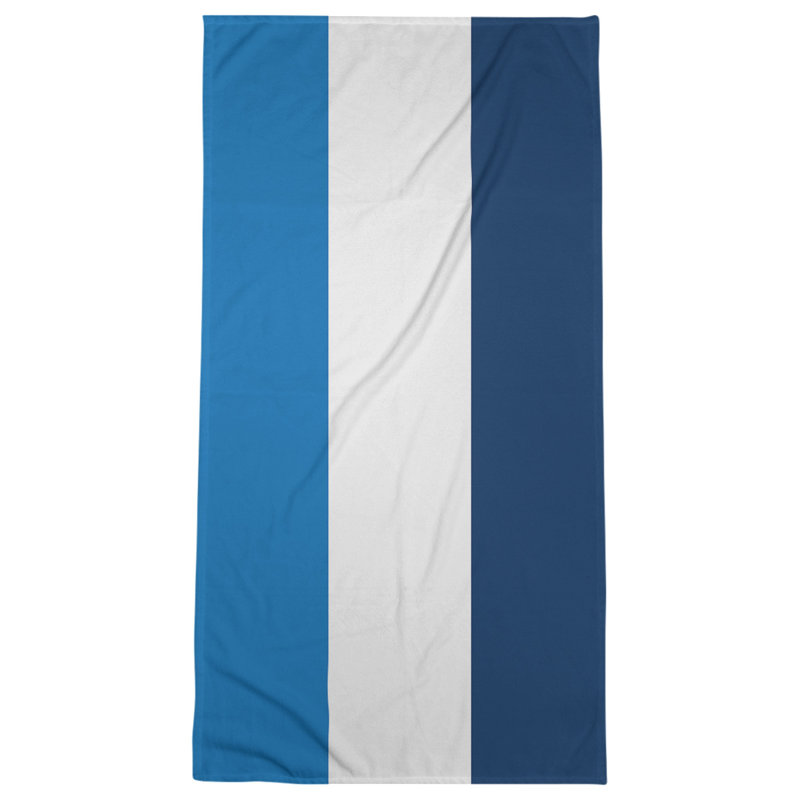 Cotton Blend Lightweight Bath Towel, Blue/White/Navy