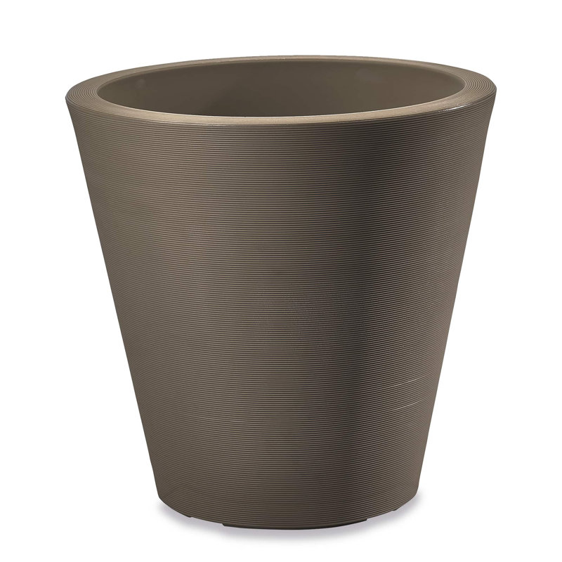 Madison Indoor/Outdoor Modern Round Planter, Mocha, 20" H x 20" W x 20" D