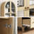 71'' Kitchen Pantry Storage Cabinet With Bookcases, Glass Display Doors and Drawers(Set Of 3)-699491690