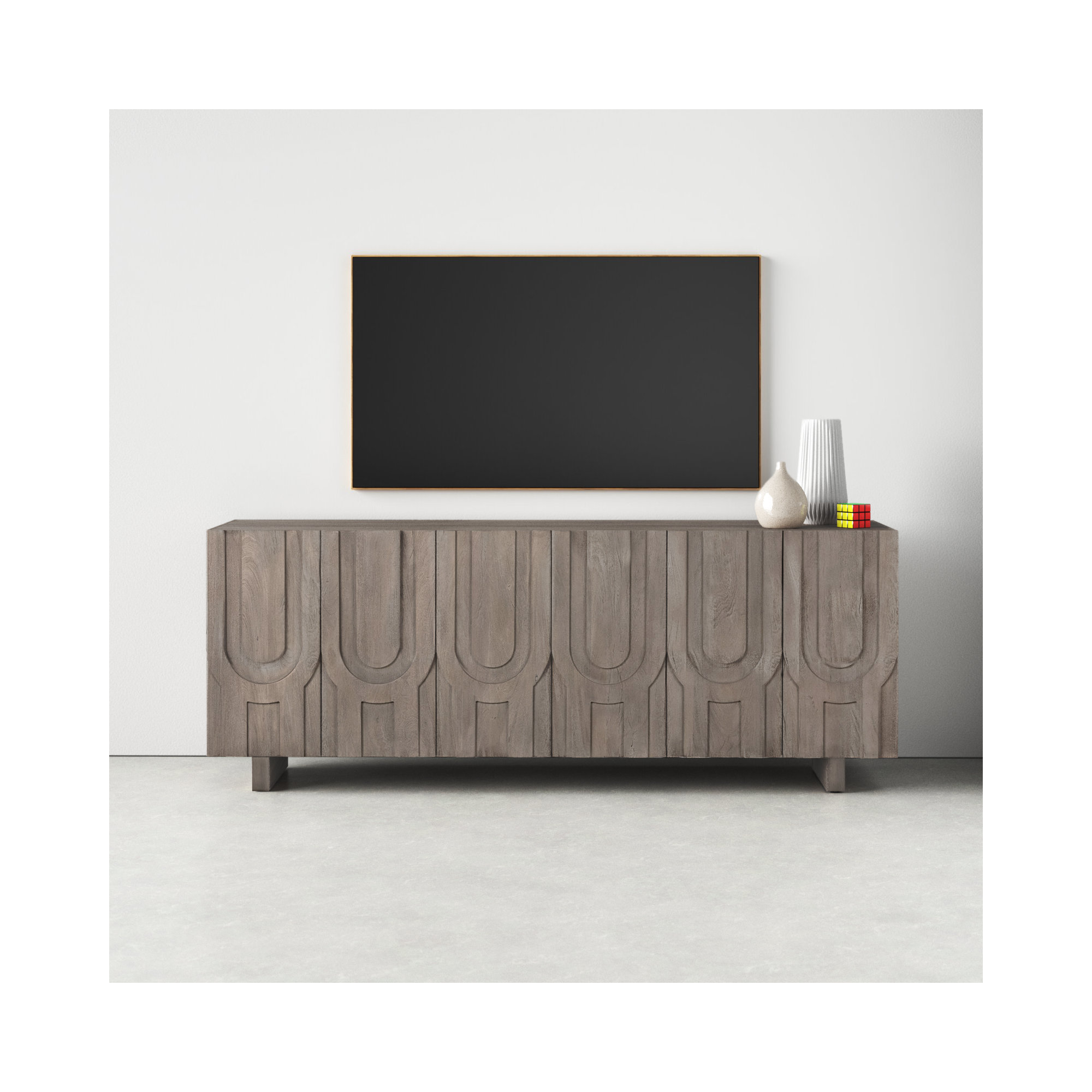 Soraya 72'' Media Console, Aged Gray