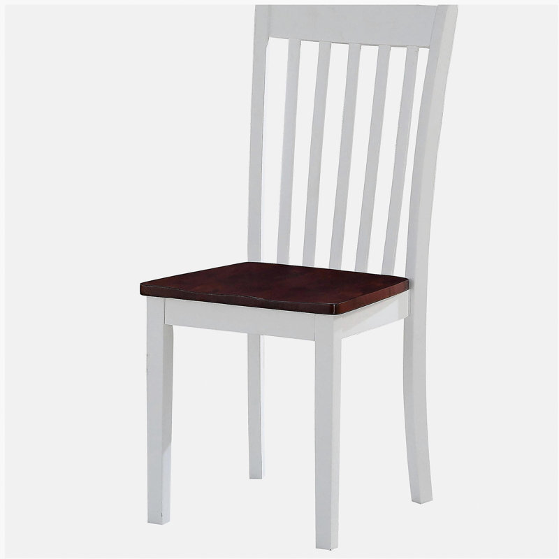 Chaises d'appoint en grain de bois blanc et noyer (ensemble de 2 pièces)