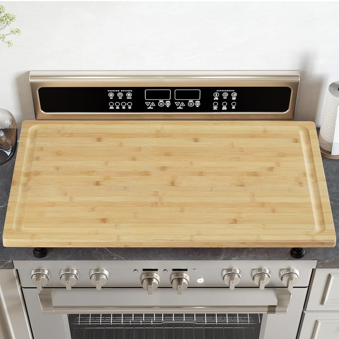 Bamboo Cutting Board Stovetop Cover, 30"x20" Extra Large Noodle Board with 4 Removable Feet Sangdo