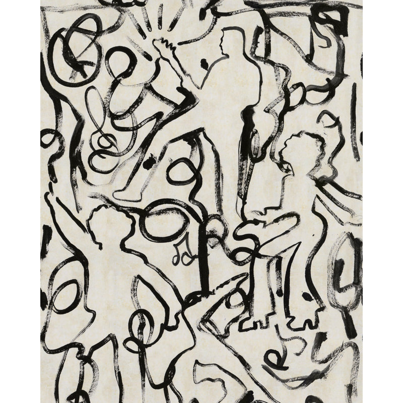 Woodstock Lifestyle Wallpaper Roll, Black/White