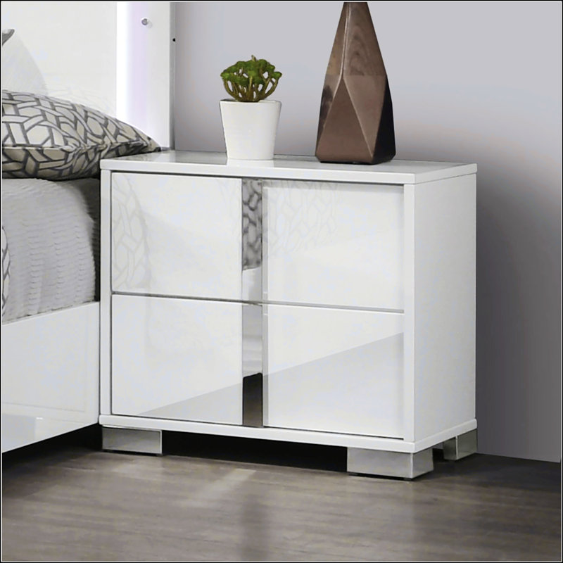 Table de chevet contemporaine contemporaine, Blanc