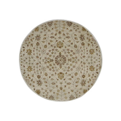 Davey Hand Knotted 5x5 Ivory Round