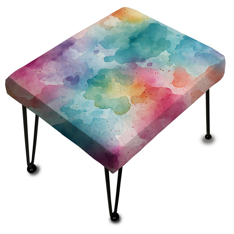 Repose-pieds Serene Watercolor - Abstract