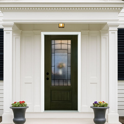 KHSHOW 36 in. x 80 in. Fiberglass Entry Door