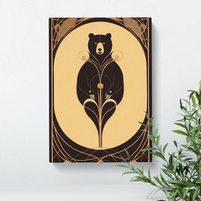 Art Deco Bear No.1 - Wrapped Canvas