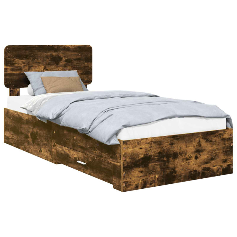 Bed, Smoked Oak, European Single (90 x 200 cm)