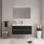 Meuble-lavabo mural 48 po avec lavabo, meuble de rangement flottant pour salle de bain avec comptoir en résine de pierre et tiroirs à fermeture en douceur entièrement assemblés